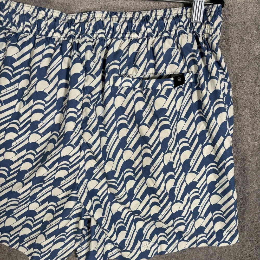 Ted Baker London Salco Geometric Print Swim Shorts Blue White Mens Size 4 L